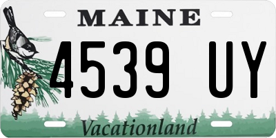 ME license plate 4539UY