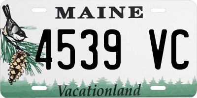 ME license plate 4539VC