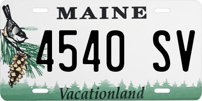 ME license plate 4540SV