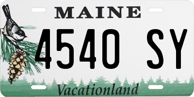 ME license plate 4540SY