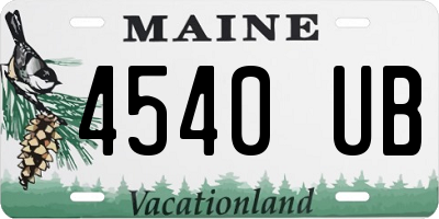ME license plate 4540UB