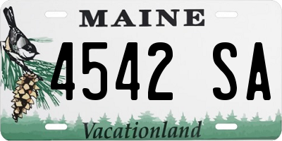 ME license plate 4542SA