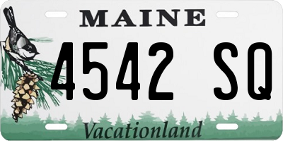 ME license plate 4542SQ