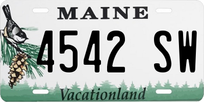 ME license plate 4542SW