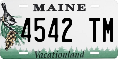 ME license plate 4542TM