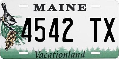 ME license plate 4542TX