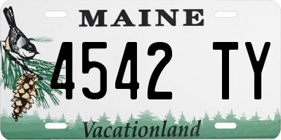 ME license plate 4542TY