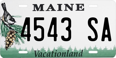 ME license plate 4543SA