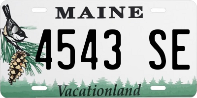 ME license plate 4543SE