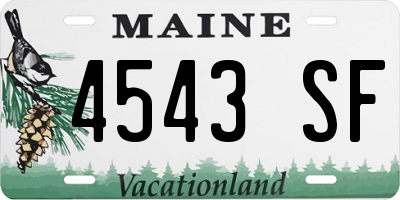 ME license plate 4543SF