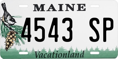 ME license plate 4543SP