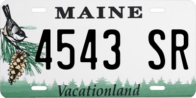 ME license plate 4543SR