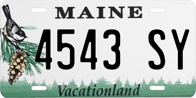 ME license plate 4543SY