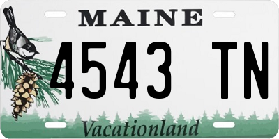 ME license plate 4543TN
