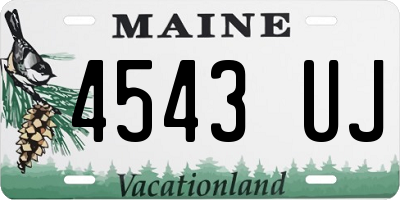 ME license plate 4543UJ