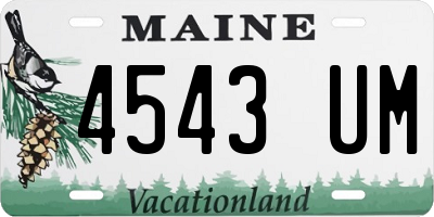 ME license plate 4543UM