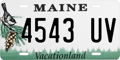 ME license plate 4543UV