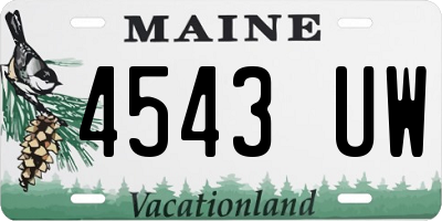 ME license plate 4543UW