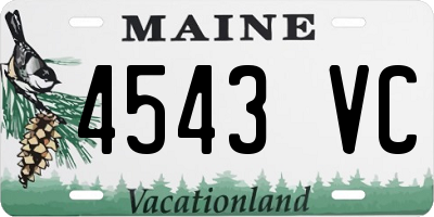 ME license plate 4543VC