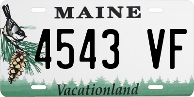 ME license plate 4543VF