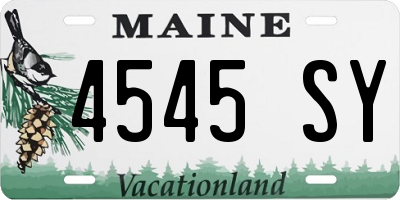 ME license plate 4545SY