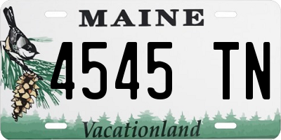 ME license plate 4545TN