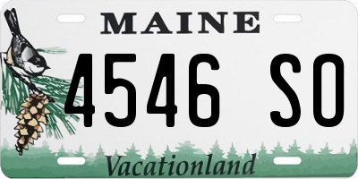 ME license plate 4546SO