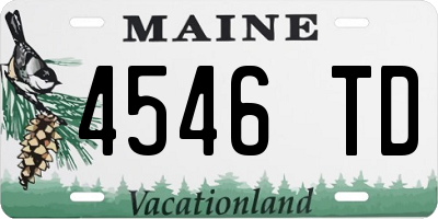 ME license plate 4546TD