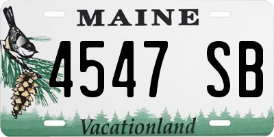 ME license plate 4547SB