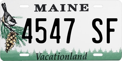 ME license plate 4547SF
