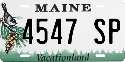 ME license plate 4547SP