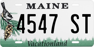 ME license plate 4547ST