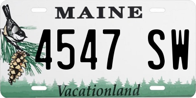 ME license plate 4547SW