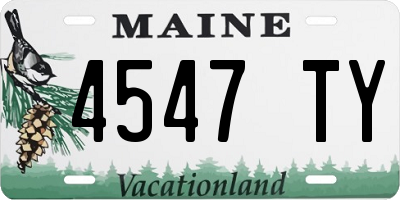 ME license plate 4547TY