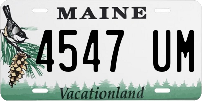 ME license plate 4547UM