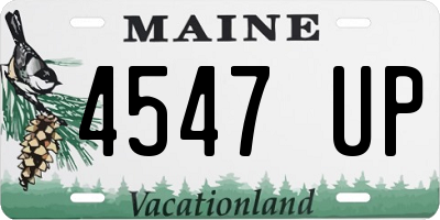 ME license plate 4547UP