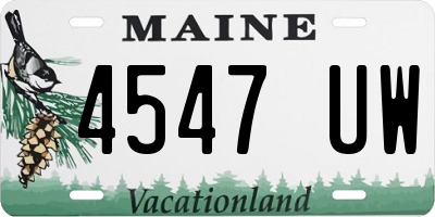 ME license plate 4547UW