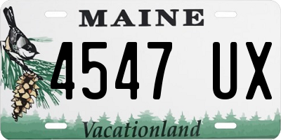 ME license plate 4547UX