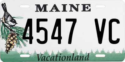 ME license plate 4547VC