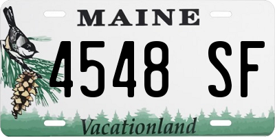 ME license plate 4548SF