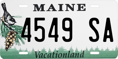 ME license plate 4549SA