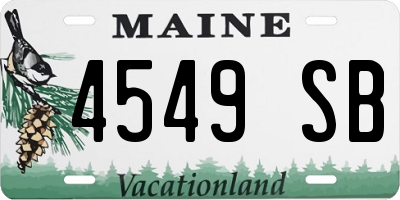 ME license plate 4549SB