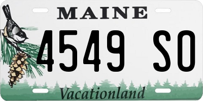 ME license plate 4549SO