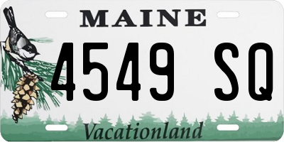 ME license plate 4549SQ