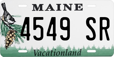 ME license plate 4549SR