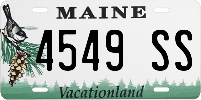 ME license plate 4549SS