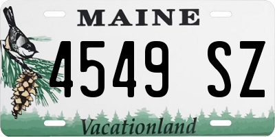 ME license plate 4549SZ