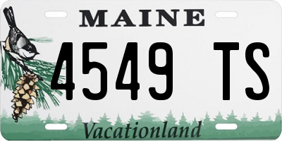 ME license plate 4549TS