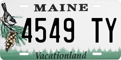 ME license plate 4549TY