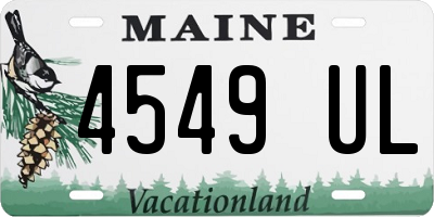 ME license plate 4549UL